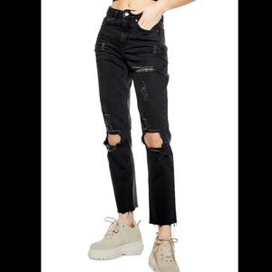Topshop straight leg ripped jeans
